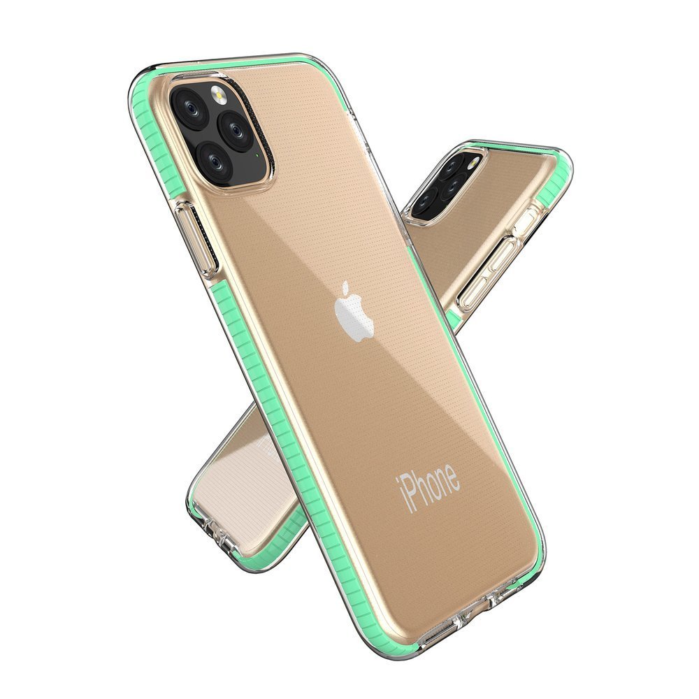 Pокривало Spring clear TPU за Apple iPhone 11 Pro - Тюркоазен