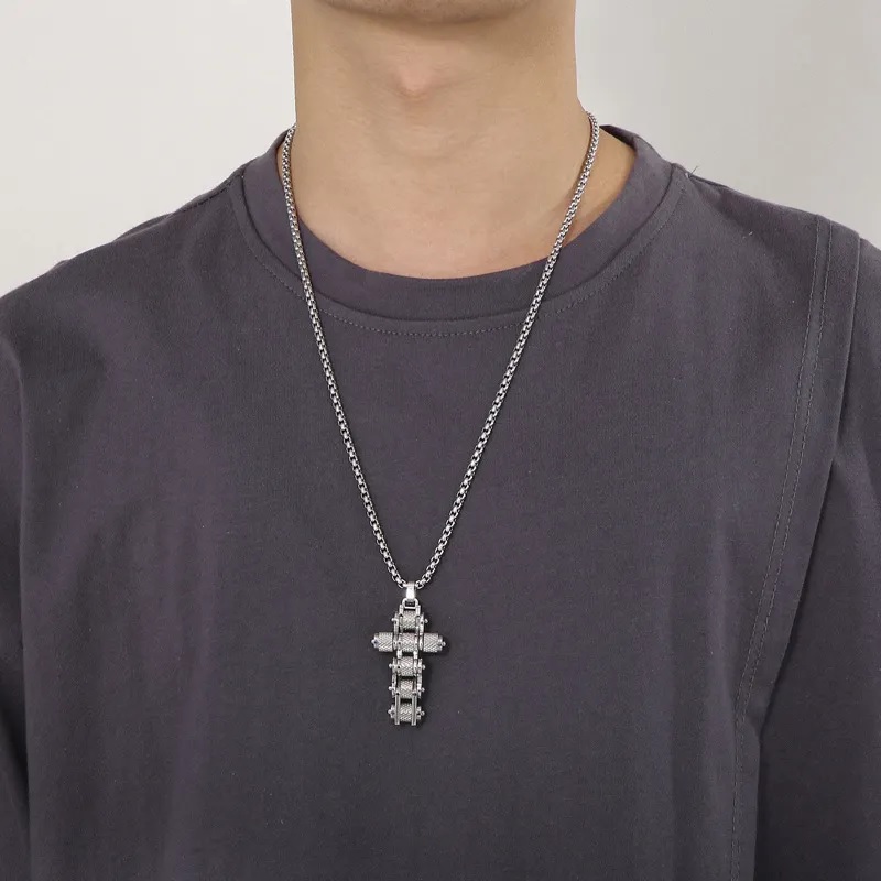 Колие Chain Cross - Черно