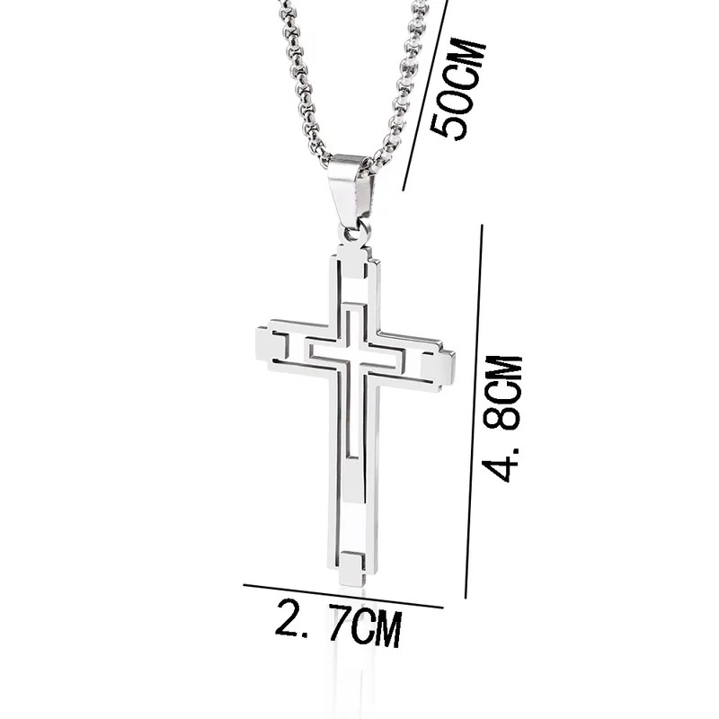 Колие EM-34152 Cross - Черен