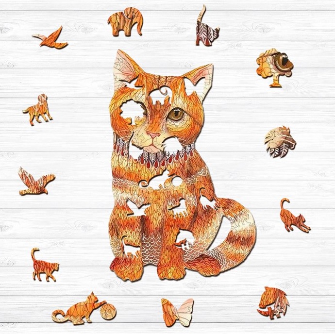Дървено пъзел - Katze / M
