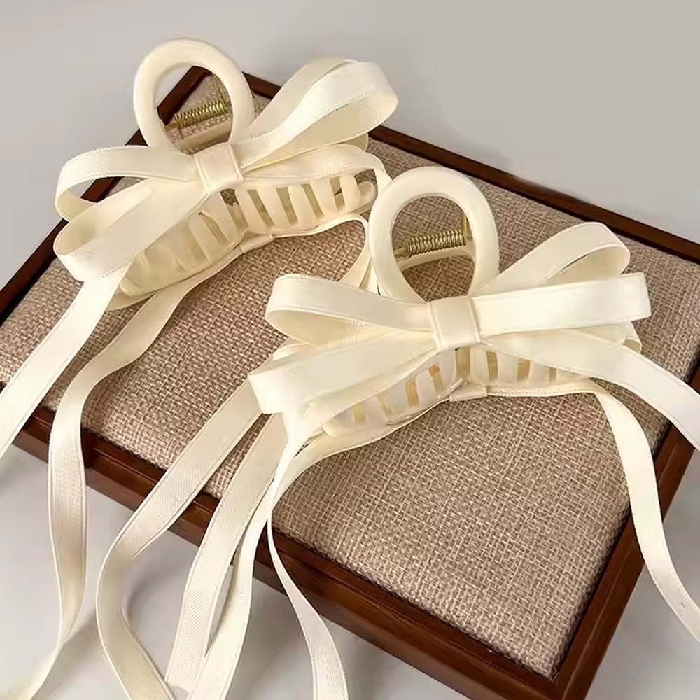 Щипка за коса Bow - Черна