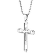 Колие EM-34151 Cross - Сребърен
