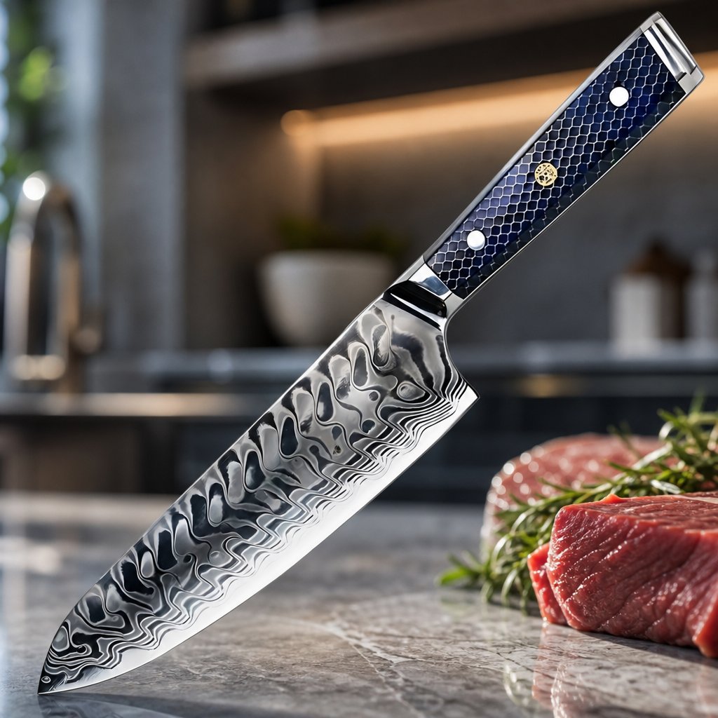 Дамаски кухненски нож YU-37418 - Chef / Син
