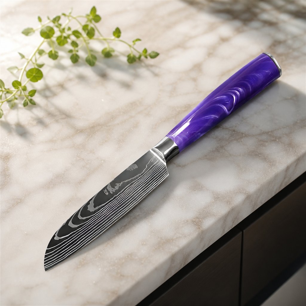 Кухненски нож BL - 39292 - Small Santoku / Лилав